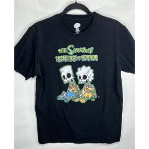 The Simpsons Treehouse of Horror Sz L Black‎ Graphic T-shirt Bart Lisa Halloween